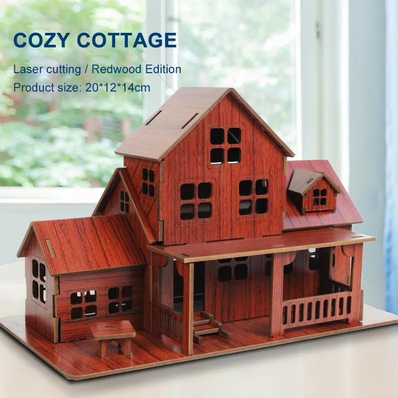 Model Kit House - Drewniane puzzle 3D GamesCozy Cottage DIY