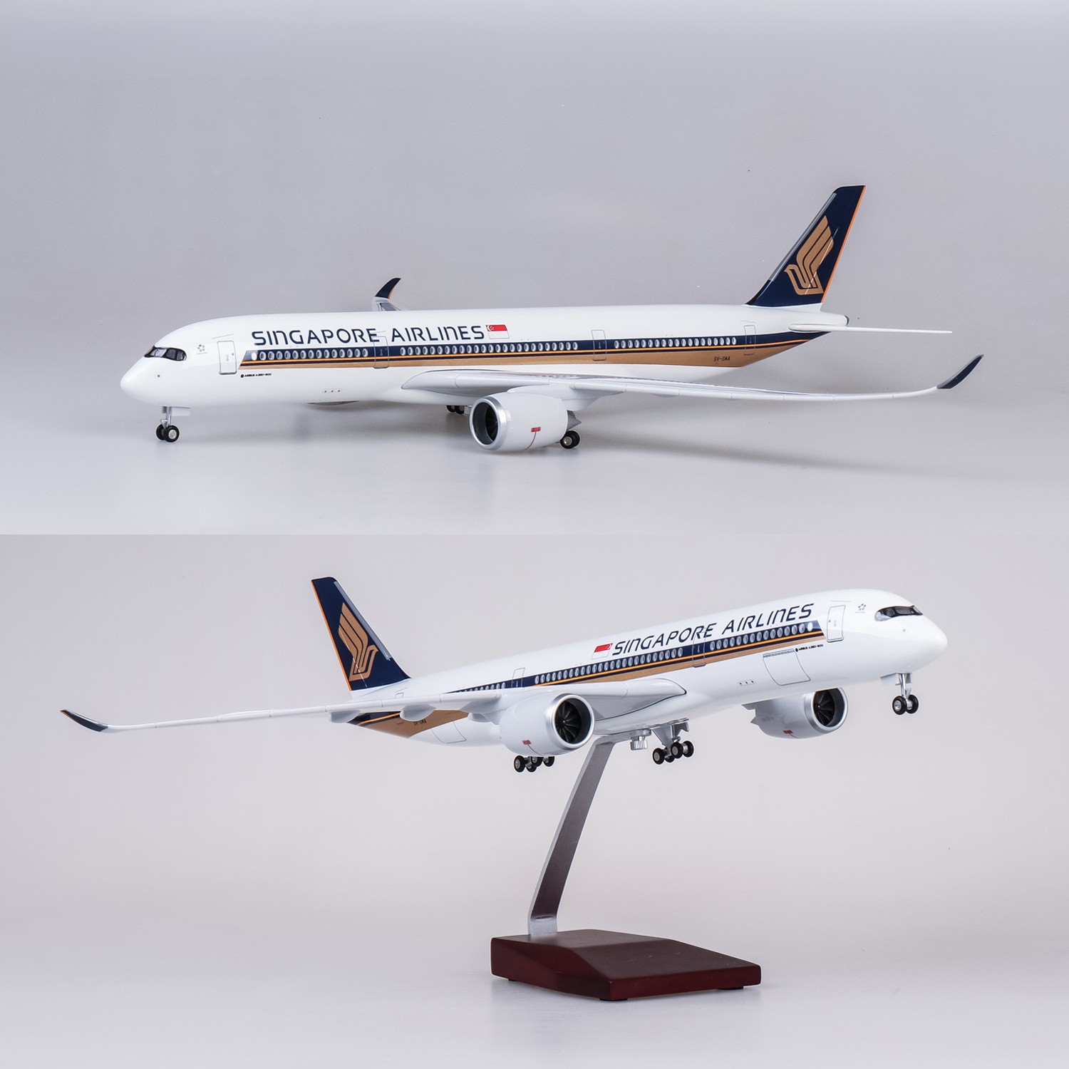 Model Kit Singapore - 47cm Duży Model Samolotu Singapore A350